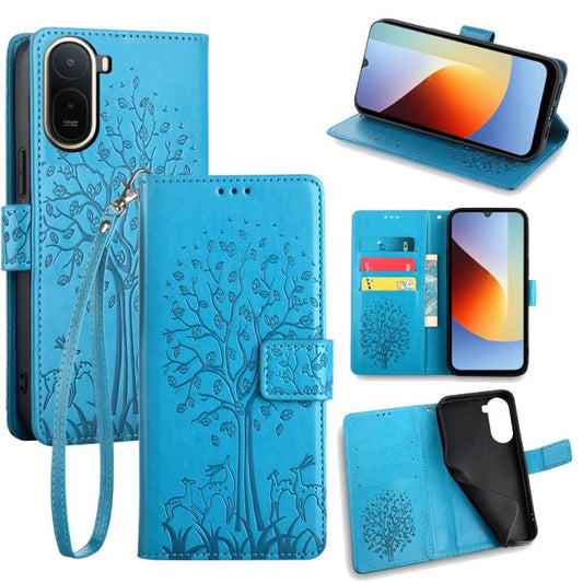 Tree & Deer Embossed Leather Phone Case, For Redmi A7 Pro 171mm / Poco C85x 5G, For Redmi Turbo 5 Max 5G / Poco X8 Pro Max 5G, For Redmi Turbo 5 5G / Poco X8 Pro 5G, For Redmi K90 Pro Max / Poco F8 Ultra, For Redmi Note 15 Pro 4G 163.32mm              ...