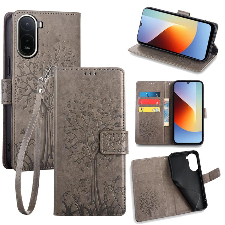 Tree & Deer Embossed Leather Phone Case, For Redmi A7 Pro 171mm / Poco C85x 5G, For Redmi Turbo 5 Max 5G / Poco X8 Pro Max 5G, For Redmi Turbo 5 5G / Poco X8 Pro 5G, For Redmi K90 Pro Max / Poco F8 Ultra, For Redmi Note 15 Pro 4G 163.32mm              ...