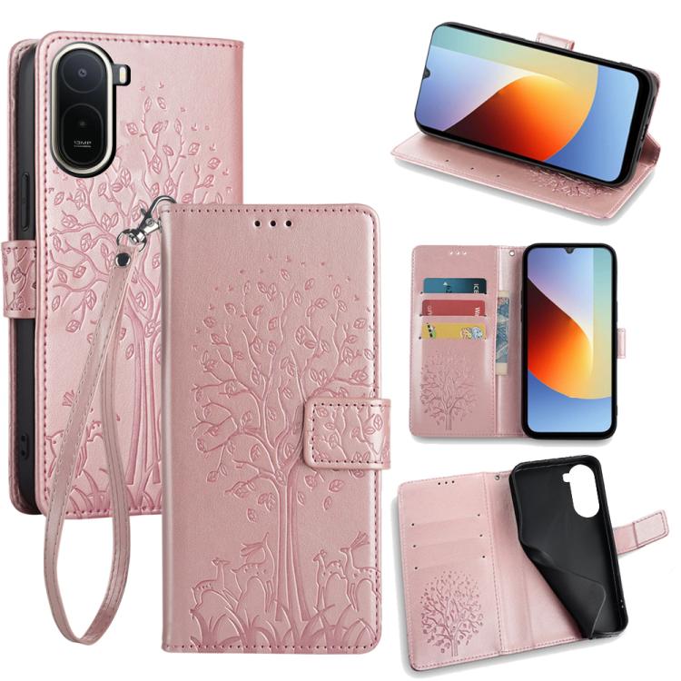 Tree & Deer Embossed Leather Phone Case, For Redmi A7 Pro 171mm / Poco C85x 5G, For Redmi Turbo 5 Max 5G / Poco X8 Pro Max 5G, For Redmi Turbo 5 5G / Poco X8 Pro 5G, For Redmi K90 Pro Max / Poco F8 Ultra, For Redmi Note 15 Pro 4G 163.32mm              ...