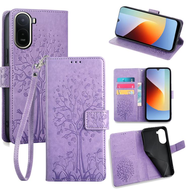 Tree & Deer Embossed Leather Phone Case, For Redmi A7 Pro 171mm / Poco C85x 5G, For Redmi Turbo 5 Max 5G / Poco X8 Pro Max 5G, For Redmi Turbo 5 5G / Poco X8 Pro 5G, For Redmi K90 Pro Max / Poco F8 Ultra, For Redmi Note 15 Pro 4G 163.32mm              ...
