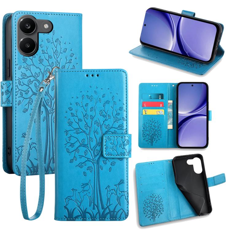 Tree & Deer Embossed Leather Phone Case, For Redmi A7 Pro 171mm / Poco C85x 5G, For Redmi Turbo 5 Max 5G / Poco X8 Pro Max 5G, For Redmi Turbo 5 5G / Poco X8 Pro 5G, For Redmi K90 Pro Max / Poco F8 Ultra, For Redmi Note 15 Pro 4G 163.32mm              ...