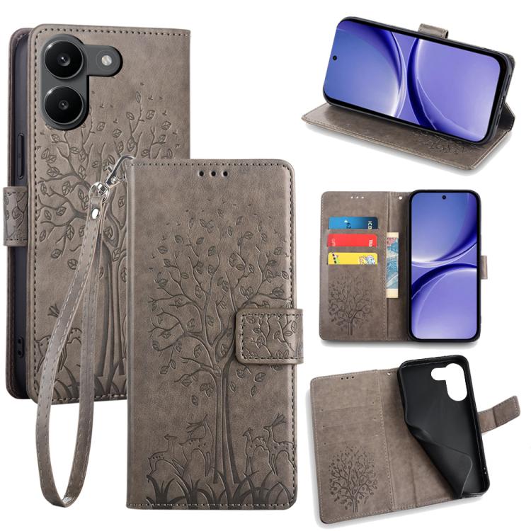 Tree & Deer Embossed Leather Phone Case, For Redmi A7 Pro 171mm / Poco C85x 5G, For Redmi Turbo 5 Max 5G / Poco X8 Pro Max 5G, For Redmi Turbo 5 5G / Poco X8 Pro 5G, For Redmi K90 Pro Max / Poco F8 Ultra, For Redmi Note 15 Pro 4G 163.32mm              ...