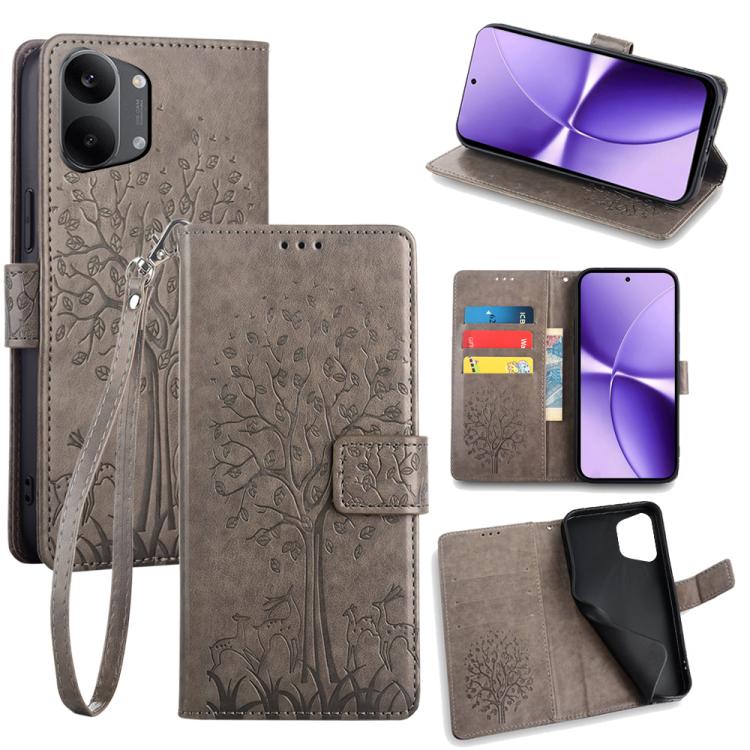Tree & Deer Embossed Leather Phone Case, For Redmi A7 Pro 171mm / Poco C85x 5G, For Redmi Turbo 5 Max 5G / Poco X8 Pro Max 5G, For Redmi Turbo 5 5G / Poco X8 Pro 5G, For Redmi K90 Pro Max / Poco F8 Ultra, For Redmi Note 15 Pro 4G 163.32mm              ...