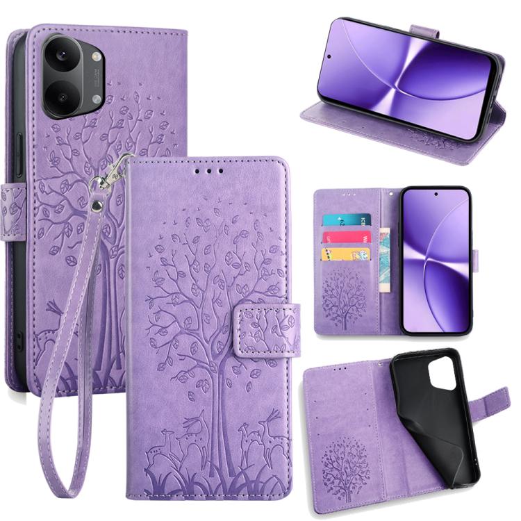 Tree & Deer Embossed Leather Phone Case, For Redmi A7 Pro 171mm / Poco C85x 5G, For Redmi Turbo 5 Max 5G / Poco X8 Pro Max 5G, For Redmi Turbo 5 5G / Poco X8 Pro 5G, For Redmi K90 Pro Max / Poco F8 Ultra, For Redmi Note 15 Pro 4G 163.32mm              ...