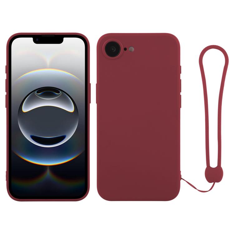 Silicone Phone Case with Wrist Strap, For iPhone 17e / 16e