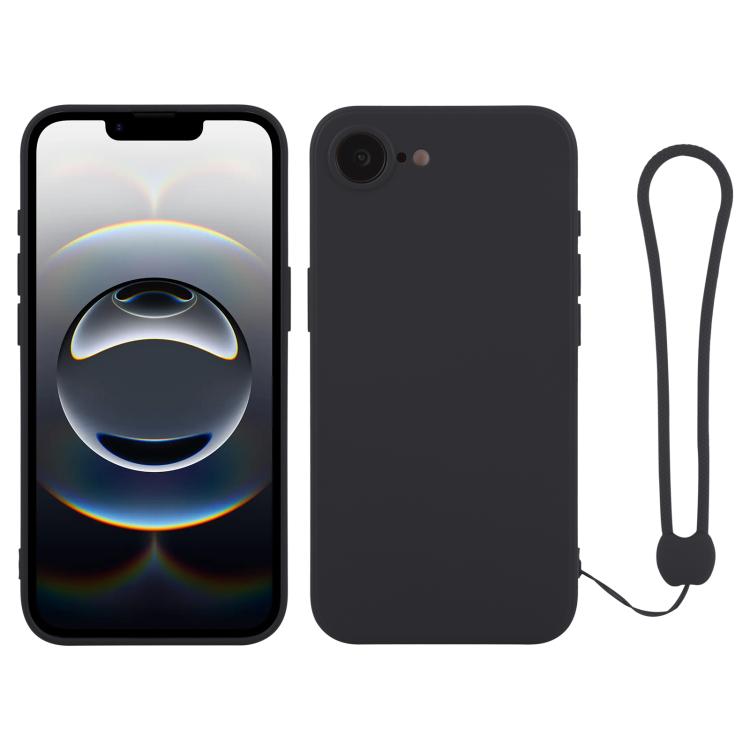 Silicone Phone Case with Wrist Strap, For iPhone 17e / 16e