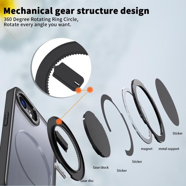 360-degree Rotating MagSafe Magnetic Holder Phone Case, For iPhone 17e / 16e, For iPhone 17 Pro Max, For iPhone 17 Pro, For iPhone 17, For iPhone Air, For iPhone 16 Pro Max, For iPhone 16 Pro, For iPhone 16 Plus, For iPhone 16