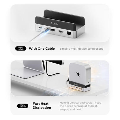 ORICO VSP10 Mini Dock Desktop Storage Expansion Multi-function Holder for Mac Mini 2024
