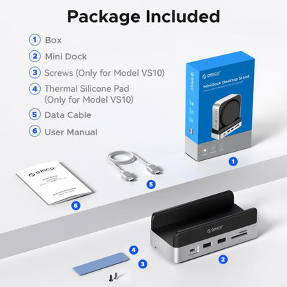 ORICO VSP10 Mini Dock Desktop Storage Expansion Multi-function Holder for Mac Mini 2024