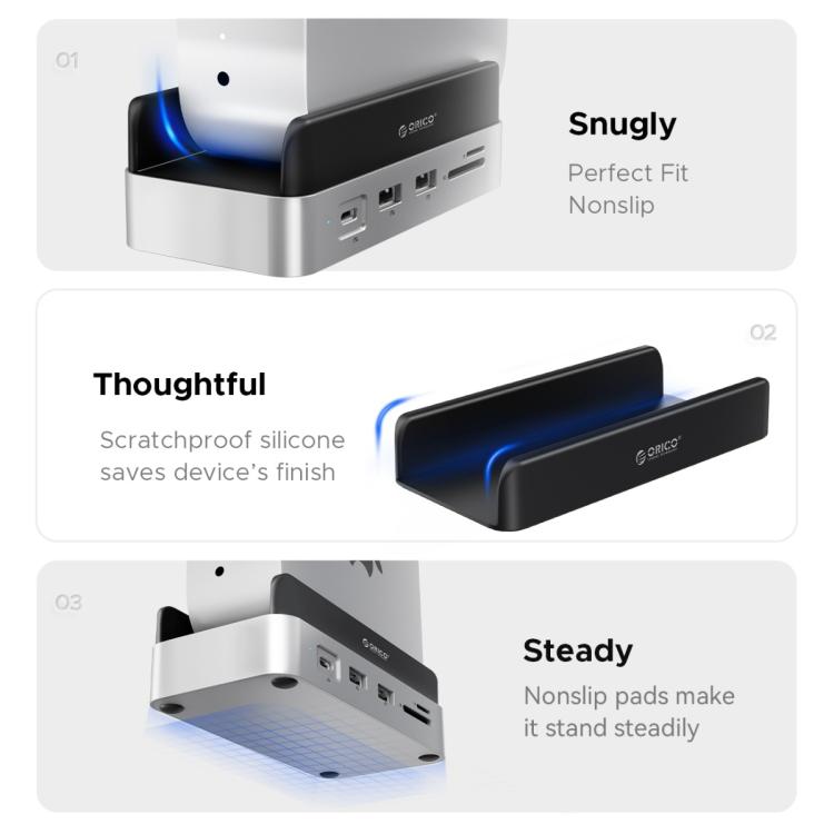 ORICO VS10 Mini Dock Desktop Expansion Multi-function Holder for Mac Mini 2024, without Memory