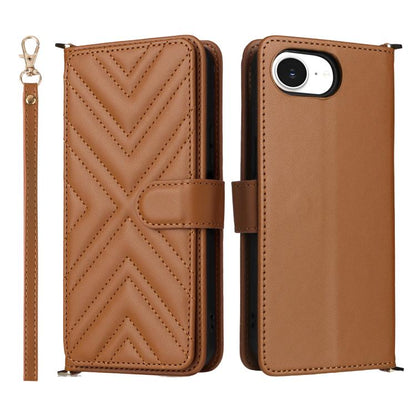 Multifunctional 6-Card Slots Leather Phone Case with Wrist Strap, For iPhone 17e / 16e, For iPhone 17 Pro Max, For iPhone 17 Pro, For iPhone Air, For iPhone 16 Pro Max, For iPhone 16 Pro