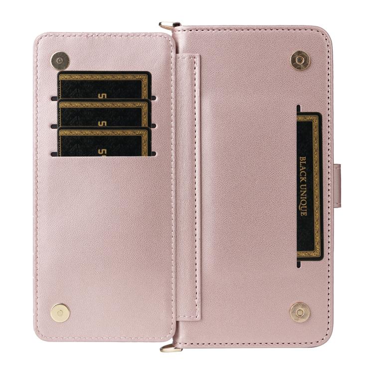 Multifunctional 6-Card Slots Leather Phone Case with Wrist Strap, For iPhone 18 Pro / 17 Pro, For iPhone 18 Pro Max / 17 Pro Max, For iPhone 17e / 16e, For iPhone Air, For iPhone 16 Pro Max, For iPhone 16 Pro