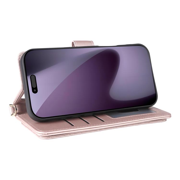 Multifunctional 6-Card Slots Leather Phone Case with Wrist Strap, For iPhone 18 Pro / 17 Pro, For iPhone 18 Pro Max / 17 Pro Max, For iPhone 17e / 16e, For iPhone Air, For iPhone 16 Pro Max, For iPhone 16 Pro