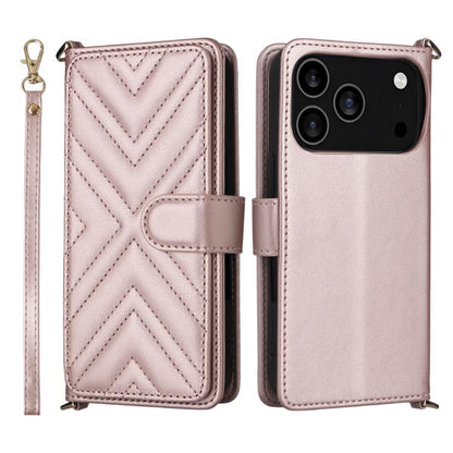 Multifunctional 6-Card Slots Leather Phone Case with Wrist Strap, For iPhone 17e / 16e, For iPhone 17 Pro Max, For iPhone 17 Pro, For iPhone Air, For iPhone 16 Pro Max, For iPhone 16 Pro