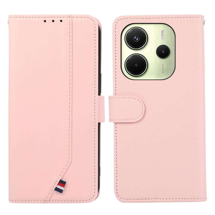 ABEEL Delicate Texture Splicing RFID Leather Phone Case, For Redmi Note 14s, For Redmi Note 14 4G 164.84mm, For Redmi Turbo 4 Pro