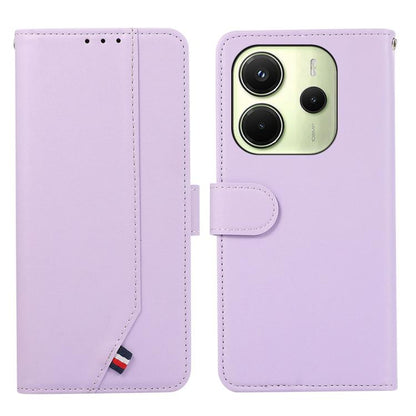 ABEEL Delicate Texture Splicing RFID Leather Phone Case, For Redmi Note 14s, For Redmi Note 14 4G 164.84mm, For Redmi Turbo 4 Pro