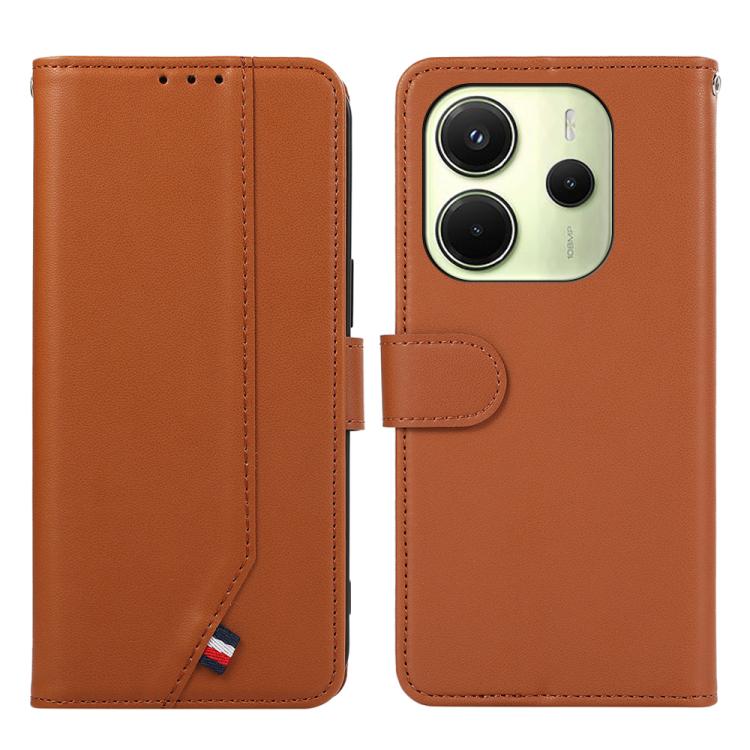 ABEEL Delicate Texture Splicing RFID Leather Phone Case, For Redmi Note 14s, For Redmi Note 14 4G 164.84mm, For Redmi Turbo 4 Pro