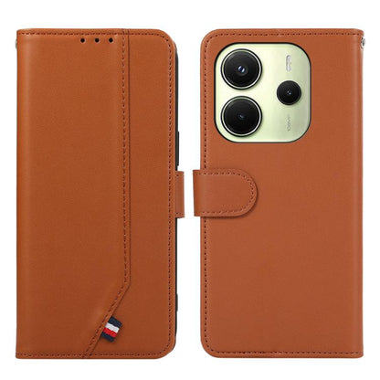 ABEEL Delicate Texture Splicing RFID Leather Phone Case, For Redmi Note 14s, For Redmi Note 14 4G 164.84mm, For Redmi Turbo 4 Pro