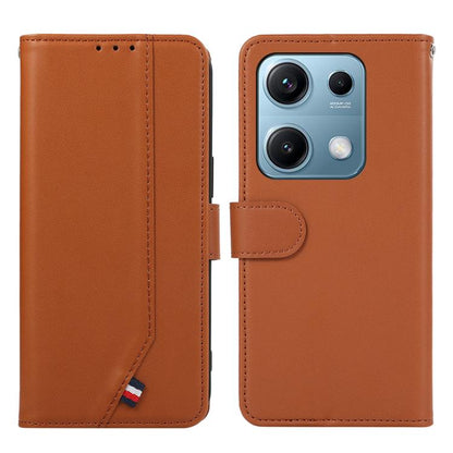 ABEEL Delicate Texture Splicing RFID Leather Phone Case, For Redmi Note 14s, For Redmi Note 14 4G 164.84mm, For Redmi Turbo 4 Pro