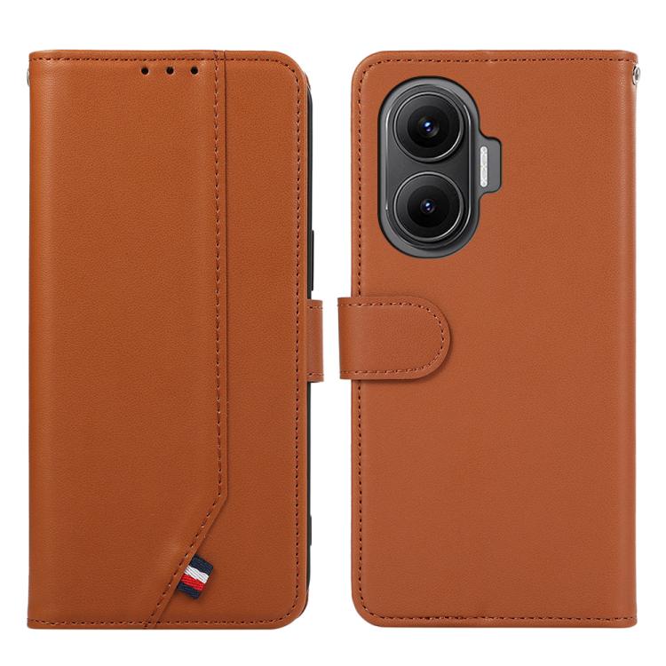 ABEEL Delicate Texture Splicing RFID Leather Phone Case, For Redmi Note 14s, For Redmi Note 14 4G 164.84mm, For Redmi Turbo 4 Pro