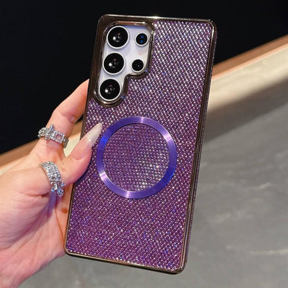 Electroplating PC Glitter Grain MagSafe Phone Case, For Samsung Galaxy S25 Edge 5G, For Samsung Galaxy S25 5G, For Samsung Galaxy S25+ 5G, For Samsung Galaxy S25 Ultra 5G, For Samsung Galaxy S24 FE 5G, For Samsung Galaxy S24 Ultra 5G                   ...