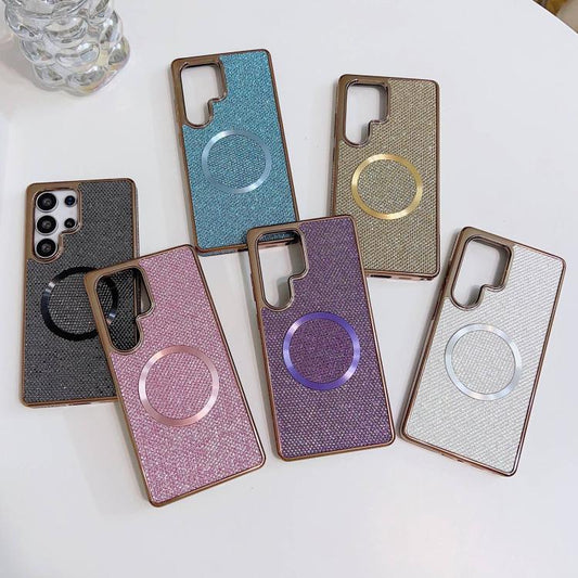 Electroplating PC Glitter Grain MagSafe Phone Case