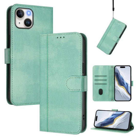 Line Splicing Buckle Retro Leather Phone Case, For iPhone 15, For iPhone 14 Plus, For iPhone 14 / 13, For iPhone 14 Pro, For iPhone 14 Pro Max, For iPhone 7 / 8 / SE 2022, For iPhone 13 Pro Max, For iPhone 13 Pro, For iPhone 13 mini