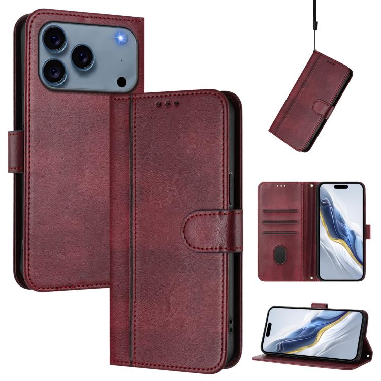 Line Splicing Buckle Retro Leather Phone Case, For iPhone 18 Pro / 17 Pro, For iPhone 18 Pro Max / 17 Pro Max, For iPhone 17e / 16e, For iPhone 17, For iPhone Air, For iPhone 16 Pro Max, For iPhone 16 Pro, For iPhone 16 Plus, For iPhone 16             ...
