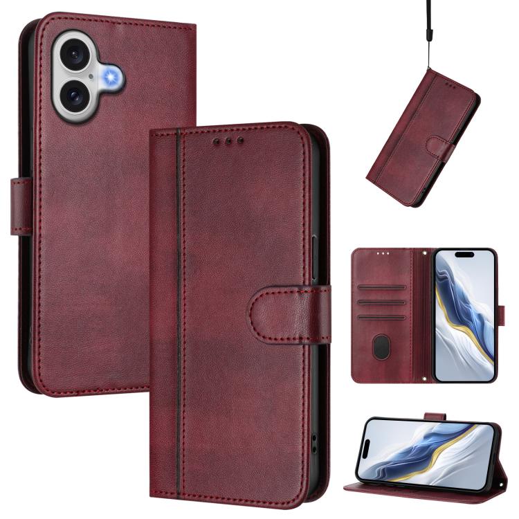 Line Splicing Buckle Retro Leather Phone Case, For iPhone 17e / 16e, For iPhone 17 Pro Max, For iPhone 17 Pro, For iPhone 17, For iPhone Air, For iPhone 16 Pro Max, For iPhone 16 Pro, For iPhone 16 Plus, For iPhone 16, For iPhone 15 Pro Max            ...