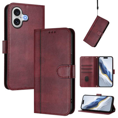 Line Splicing Buckle Retro Leather Phone Case, For iPhone 17e / 16e, For iPhone 17 Pro Max, For iPhone 17 Pro, For iPhone 17, For iPhone Air, For iPhone 16 Pro Max, For iPhone 16 Pro, For iPhone 16 Plus, For iPhone 16, For iPhone 15 Pro Max            ...