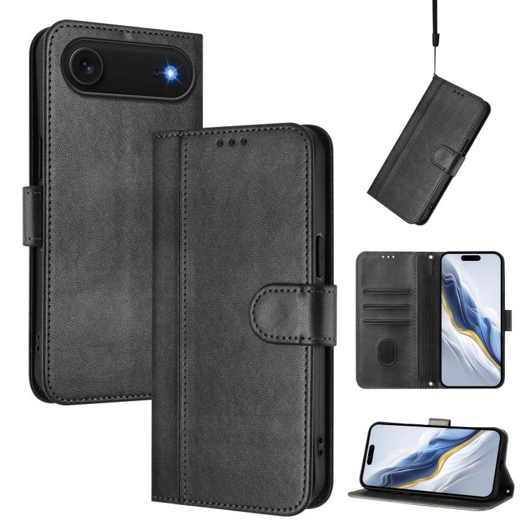 Line Splicing Buckle Retro Leather Phone Case, For iPhone 17e / 16e, For iPhone 17 Pro Max, For iPhone 17 Pro, For iPhone 17, For iPhone Air, For iPhone 16 Pro Max, For iPhone 16 Pro, For iPhone 16 Plus, For iPhone 16, For iPhone 15 Pro Max            ...
