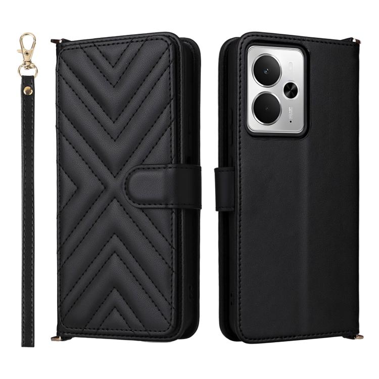 Multifunctional 6-Card Slots Leather Phone Case with Wrist Strap, For Realme P4 Power 5G, For Realme Note 80 4G, For Realme 16 5G, For Realme 16 Pro+ 5G Global, For Realme 16 Pro 5G Global, For Realme C85 Pro 4G, For Realme 15T 5G                      ...