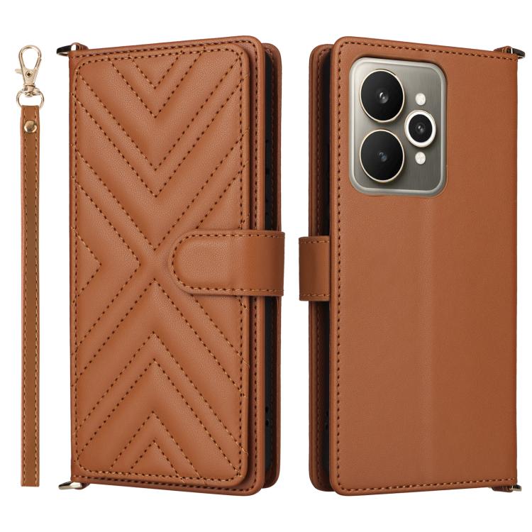 Multifunctional 6-Card Slots Leather Phone Case with Wrist Strap, For Realme P4 Power 5G, For Realme Note 80 4G, For Realme 16 5G, For Realme 16 Pro+ 5G Global, For Realme 16 Pro 5G Global, For Realme C85 Pro 4G, For Realme 15T 5G                      ...