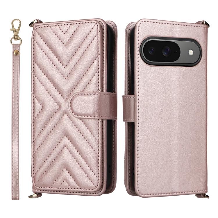 Multifunctional 6-Card Slots Leather Phone Case with Wrist Strap, For Google Pixel 10a, For Google Pixel 10 Pro XL, For Google Pixel 10 / Pixel 10 Pro, For Google Pixel 9 / Pixel 9 Pro