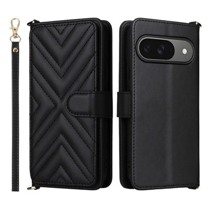 Multifunctional 6-Card Slots Leather Phone Case with Wrist Strap, For Google Pixel 10a, For Google Pixel 10 Pro XL, For Google Pixel 10 / Pixel 10 Pro, For Google Pixel 9 / Pixel 9 Pro
