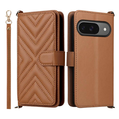 Multifunctional 6-Card Slots Leather Phone Case with Wrist Strap, For Google Pixel 10a, For Google Pixel 10 Pro XL, For Google Pixel 10 / Pixel 10 Pro, For Google Pixel 9 / Pixel 9 Pro