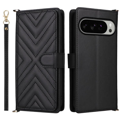 Multifunctional 6-Card Slots Leather Phone Case with Wrist Strap, For Google Pixel 10a, For Google Pixel 10 Pro XL, For Google Pixel 10 / Pixel 10 Pro, For Google Pixel 9 / Pixel 9 Pro