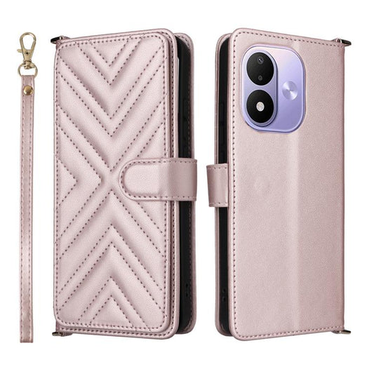 Multifunctional 6-Card Slots Leather Phone Case with Wrist Strap, For Redmi Note 17 5G / 4G Global / 5G India 169.7mm, For Redmi Note 17 Pro+ 5G Global 163.4mm, For Redmi 17 5G / 4G Global 170mm, For Redmi A7 Pro 171mm / Poco C85x 5G                   ...