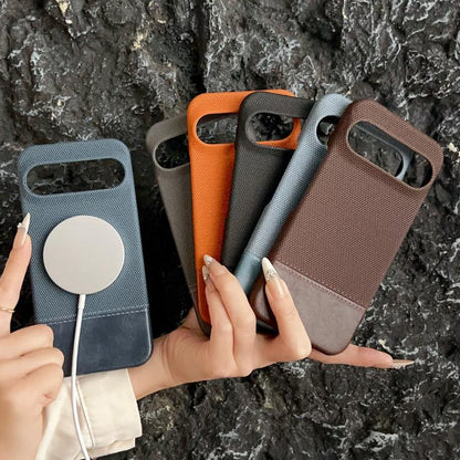 Stitching Cloth MagSafe Magnetic PC Hybrid PU Phone Case, For Google Pixel 11 Pro XL, For Google Pixel 11 / Pixel 11 Pro, For Google Pixel 10 Pro XL, For Google Pixel 10 / Pixel 10 Pro, For Google Pixel 9 Pro XL, For Google Pixel 9 / 9 Pro             ...