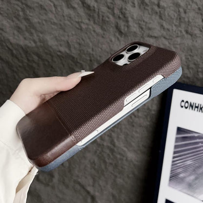 Stitching Cloth MagSafe Magnetic PC Hybrid PU Phone Case