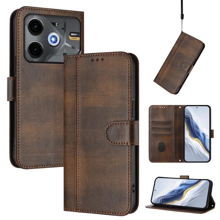 Line Splicing Buckle Retro Leather Phone Case, For Tecno Camon 50 Pro 4G, For Tecno Camon 50 4G, For Tecno Spark Slim 5G, For Tecno Pop 10 / Infinix Smart 10 4G, For Tecno Spark Go 1S / Go 2025, For Tecno Camon 40 Pro 4G, For Tecno Camon 40 Premier    ...