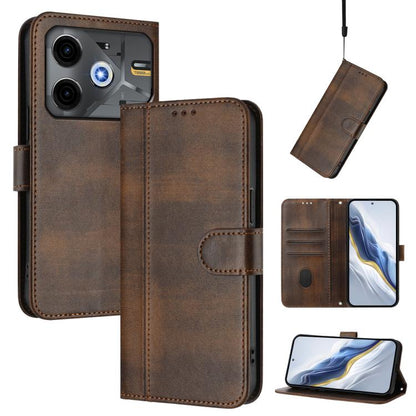 Line Splicing Buckle Retro Leather Phone Case, For Tecno Camon 50 Pro 4G, For Tecno Camon 50 4G, For Tecno Spark Slim 5G, For Tecno Pop 10 / Infinix Smart 10 4G, For Tecno Spark Go 1S / Go 2025, For Tecno Camon 40 Pro 4G, For Tecno Camon 40 Premier    ...