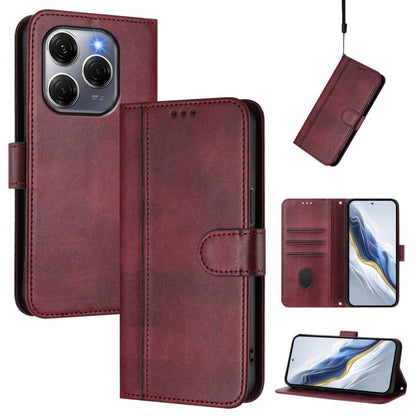 Line Splicing Buckle Retro Leather Phone Case, For Tecno Spark 30 4G, For Tecno Spark Go 5G 2025 / Infinix Hot 60i, For Tecno Spark 30C 4G, For Tecno Spark 20 Pro 5G, For Tecno Pop 6C, For Tecno Spark 10 Pro Magic Magenta, For Tecno Pova 6 4G          ...