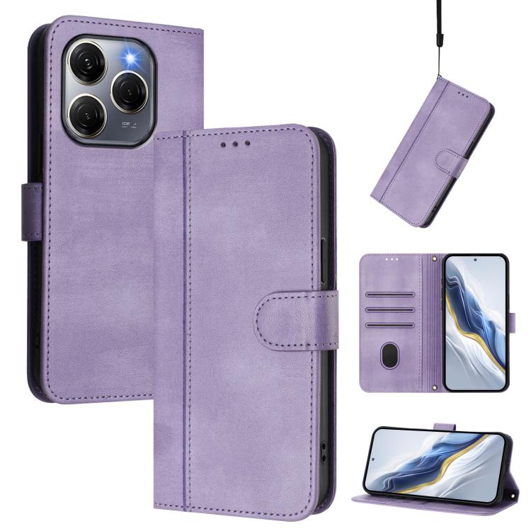 Line Splicing Buckle Retro Leather Phone Case, For Tecno Spark 30 4G, For Tecno Spark Go 5G 2025 / Infinix Hot 60i, For Tecno Spark 30C 4G, For Tecno Spark 20 Pro 5G, For Tecno Pop 6C, For Tecno Spark 10 Pro Magic Magenta, For Tecno Pova 6 4G          ...