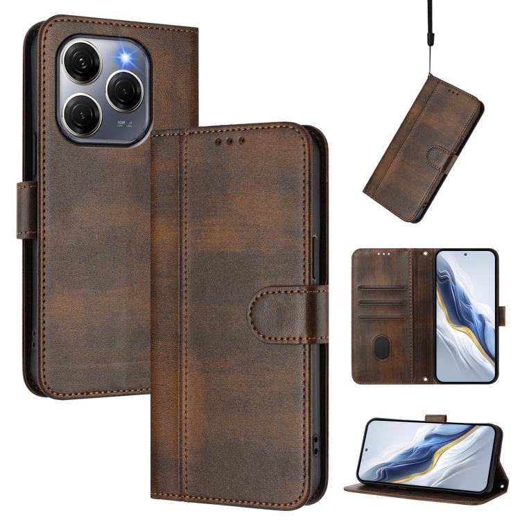 Line Splicing Buckle Retro Leather Phone Case, For Tecno Spark 30 4G, For Tecno Spark Go 5G 2025 / Infinix Hot 60i, For Tecno Spark 30C 4G, For Tecno Spark 20 Pro 5G, For Tecno Pop 6C, For Tecno Spark 10 Pro Magic Magenta, For Tecno Pova 6 4G          ...