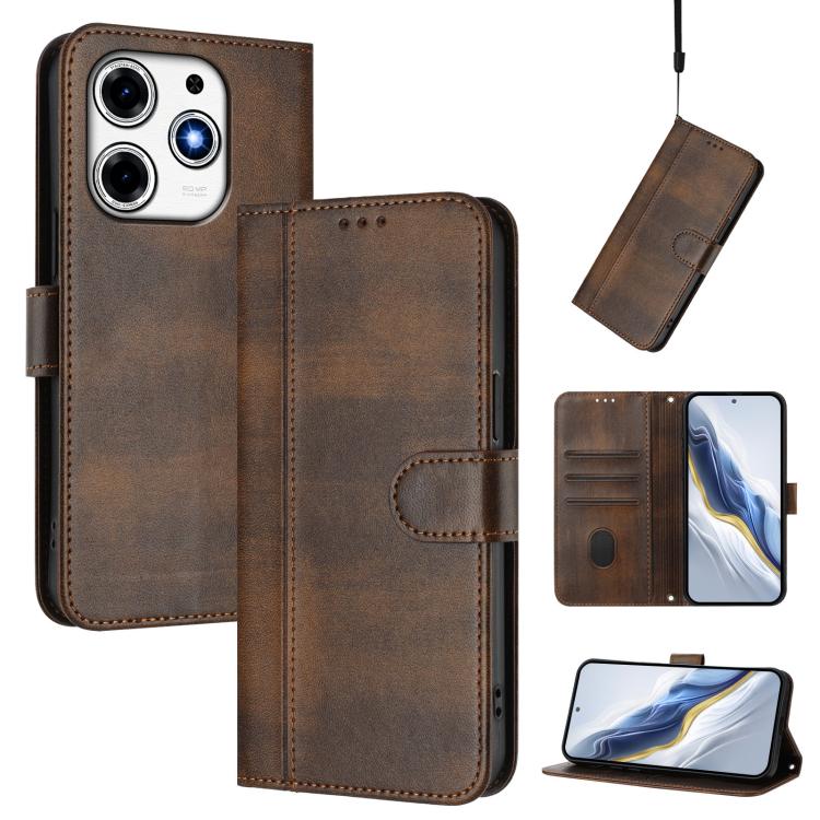Line Splicing Buckle Retro Leather Phone Case, For Tecno Spark 30 4G, For Tecno Spark Go 5G 2025 / Infinix Hot 60i, For Tecno Spark 30C 4G, For Tecno Spark 20 Pro 5G, For Tecno Pop 6C, For Tecno Spark 10 Pro Magic Magenta, For Tecno Pova 6 4G          ...