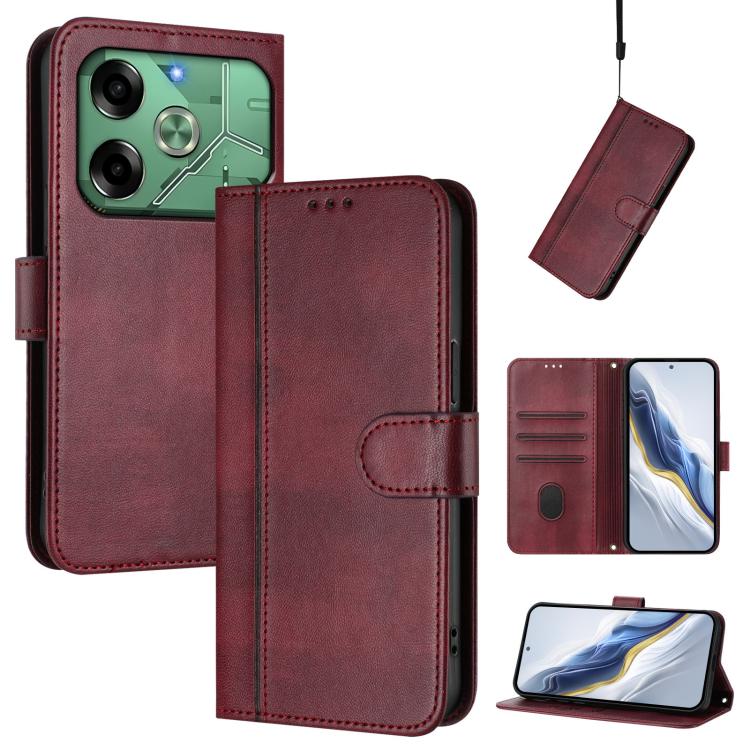 Line Splicing Buckle Retro Leather Phone Case, For Tecno Spark 30 4G, For Tecno Spark Go 5G 2025 / Infinix Hot 60i, For Tecno Spark 30C 4G, For Tecno Spark 20 Pro 5G, For Tecno Pop 6C, For Tecno Spark 10 Pro Magic Magenta, For Tecno Pova 6 4G          ...