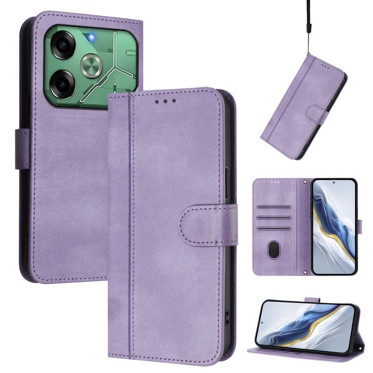 Line Splicing Buckle Retro Leather Phone Case, For Tecno Spark 30 4G, For Tecno Spark Go 5G 2025 / Infinix Hot 60i, For Tecno Spark 30C 4G, For Tecno Spark 20 Pro 5G, For Tecno Pop 6C, For Tecno Spark 10 Pro Magic Magenta, For Tecno Pova 6 4G          ...