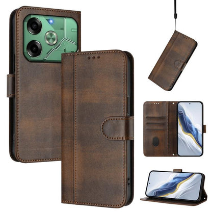 Line Splicing Buckle Retro Leather Phone Case, For Tecno Spark 30 4G, For Tecno Spark Go 5G 2025 / Infinix Hot 60i, For Tecno Spark 30C 4G, For Tecno Spark 20 Pro 5G, For Tecno Pop 6C, For Tecno Spark 10 Pro Magic Magenta, For Tecno Pova 6 4G          ...