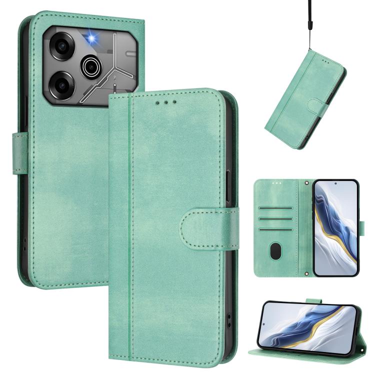 Line Splicing Buckle Retro Leather Phone Case, For Tecno Spark 30 4G, For Tecno Spark Go 5G 2025 / Infinix Hot 60i, For Tecno Spark 30C 4G, For Tecno Spark 20 Pro 5G, For Tecno Pop 6C, For Tecno Spark 10 Pro Magic Magenta, For Tecno Pova 6 4G          ...